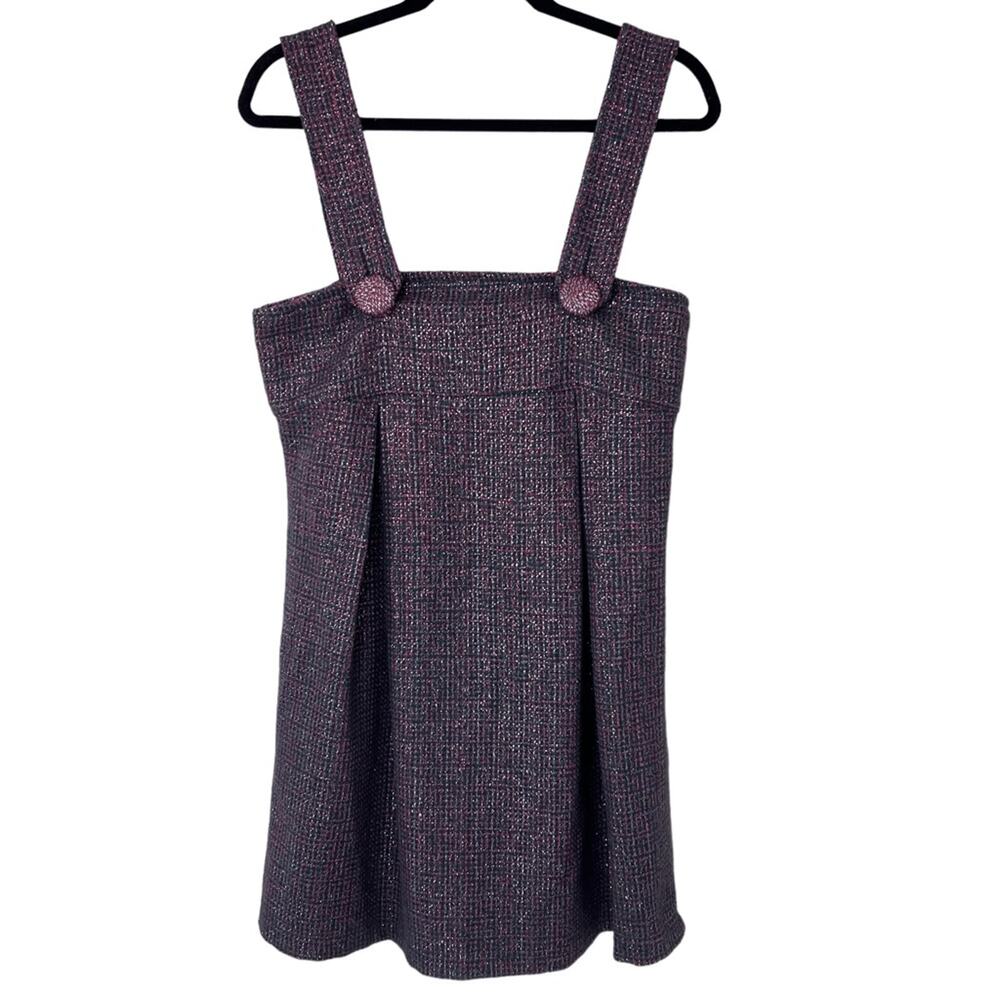 NWT Nuvula for Anthropologie Tweed Button Strap Mini Dress Sz L